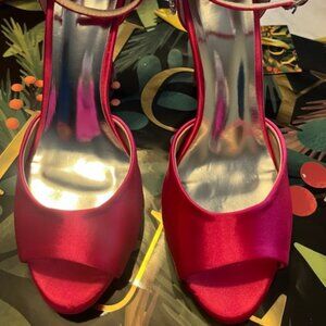 Hot Pink Satin & Rhinestone heels